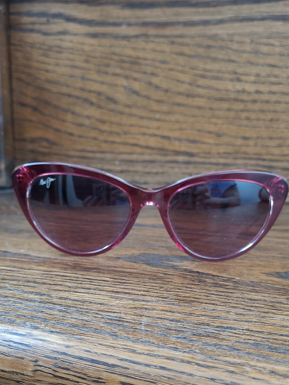 Maui Jim Kalani Cat-Eye Sunglasses in Raspberry with Rose Polarized Lenses - Picture 3 of 8